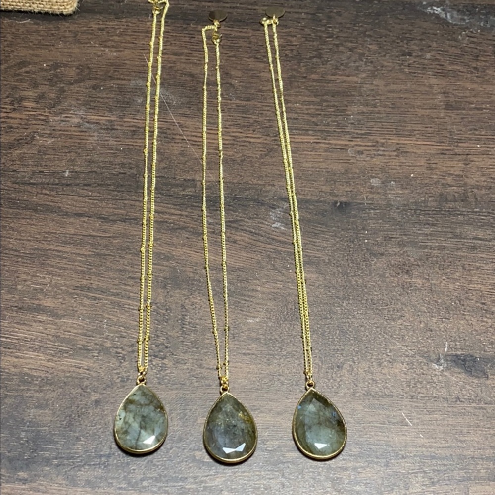 Ladradorite Nebula 14k Boho Necklace - Picture 6 of 8